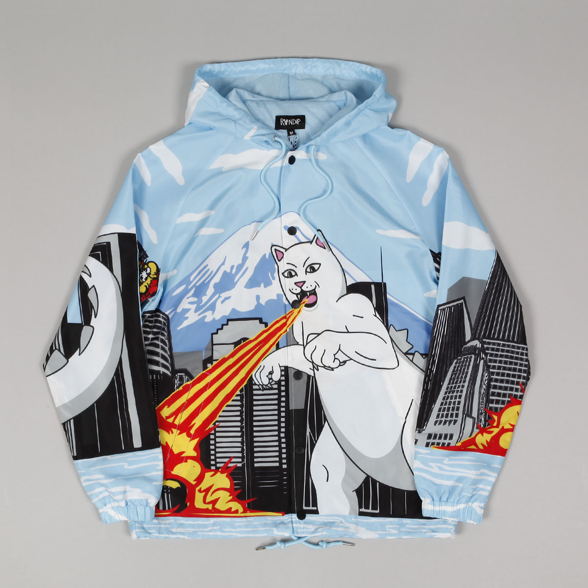 Ripndip Nermzilla Coach Jacket Baby Blue - Skateboarding